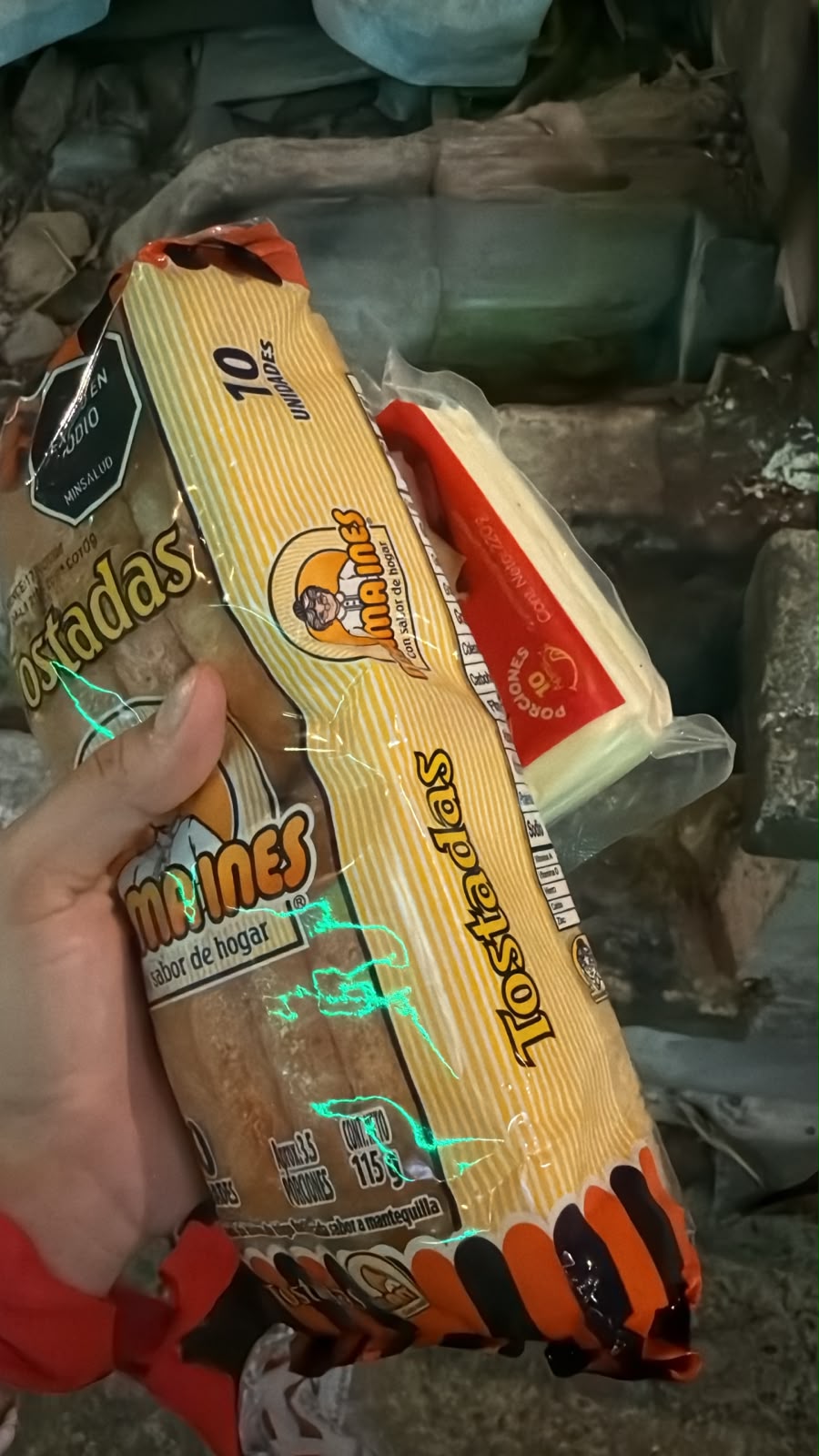 Evidencia de tostadas y queso